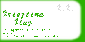 krisztina kluz business card